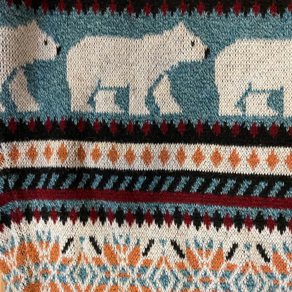American Eagle Knit Polar Bear Print Leggings Size Large - Picture 4 of 11